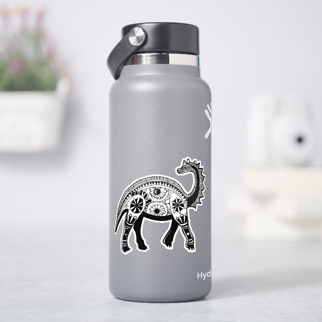 Doodle Art Dinosaurier Aufkleber (HydroFlask)