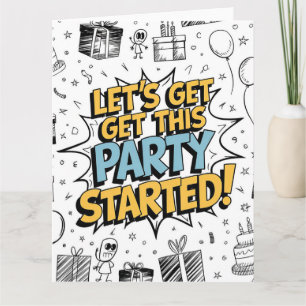 Doodle Art Explosion Geburtstagsdesign Karte