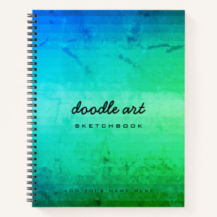 Doodle Art Gradient grüne blaue Skizze Notizbuch