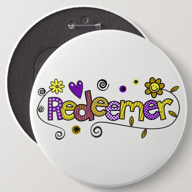 Doodle Art I Redeemer  Button (Vorne & Hinten)