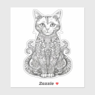 Doodle Art niedlich Cat Aufkleber