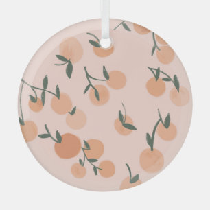 Doodle Art: Orangefarbenes Vintages Muster Ornament Aus Glas