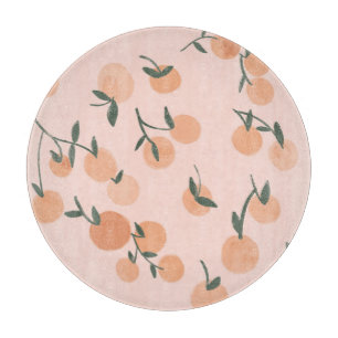 Doodle Art: Orangefarbenes Vintages Muster Schneidebrett