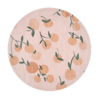 Doodle Art: Orangefarbenes Vintages Muster Schneidebrett