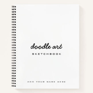 Doodle Art White Black Sketch Notizbuch
