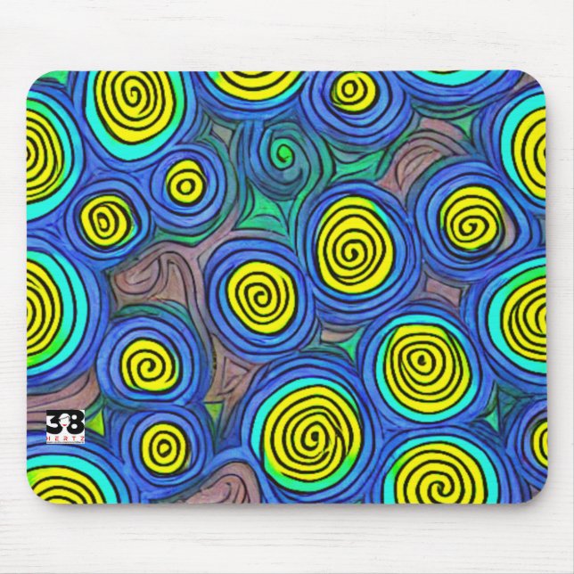 Doodle Art Wirbel Mousepad (Vorne)
