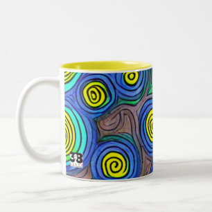 Doodle Art Zweifarbige Tasse
