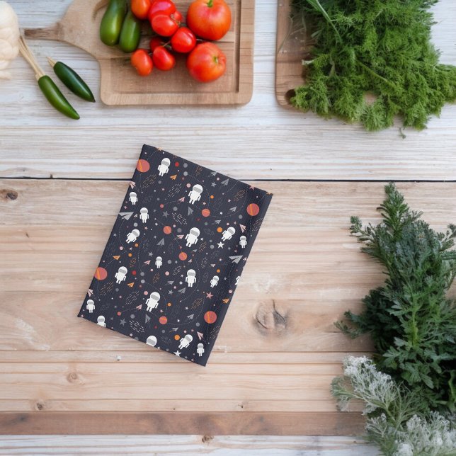 Doodle Astronaut Muster Geschirrtuch (Kitchen Towel)