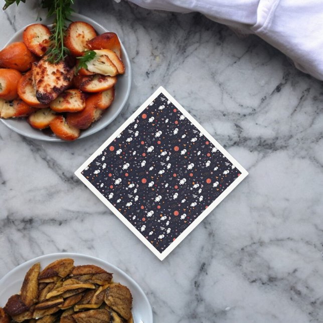Doodle Astronaut Muster Serviette (dinner napkin)