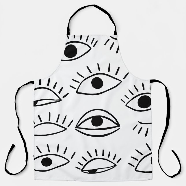 Doodle-Auge, kreatives, nahtloses Muster. Schürze (Vorderseite)