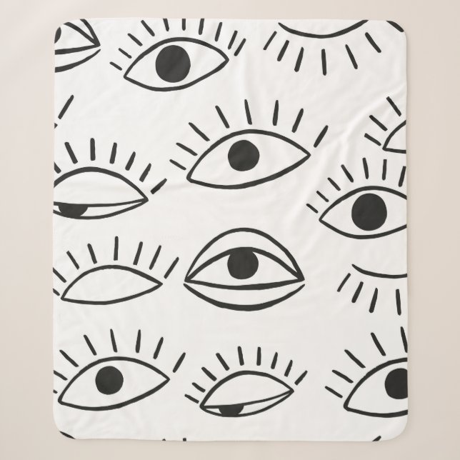 Doodle-Auge, nahtloses Muster.  Sherpadecke (Vorderseite)