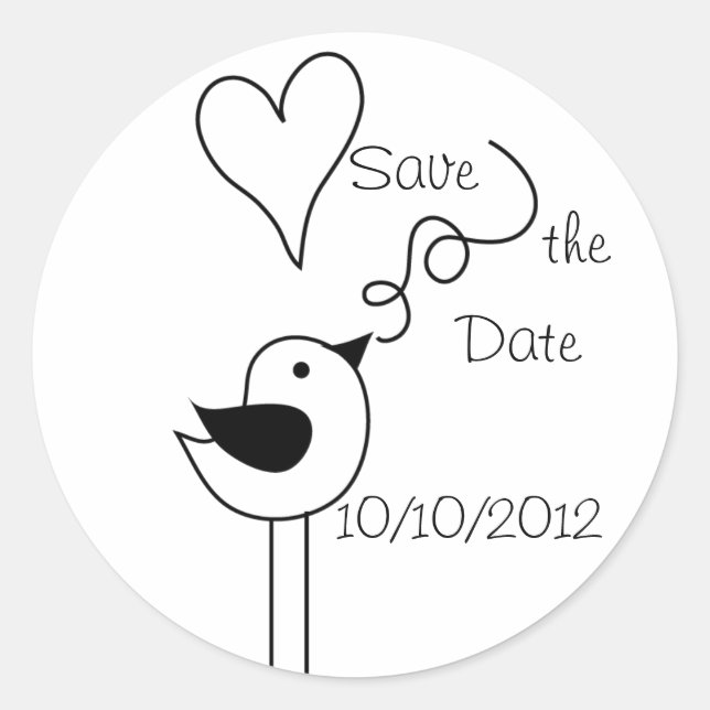 Doodle Bird-Enregistrer les stickers Date (Devant)