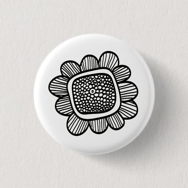 Doodle-Blume Button (Vorderseite)