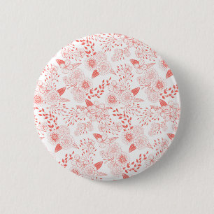 Doodle-Blume in lebenden Korallen Button