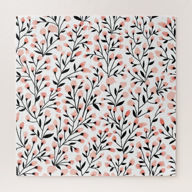 Doodle-Blume: Korallenblume Nahtlos. (Vertikal)