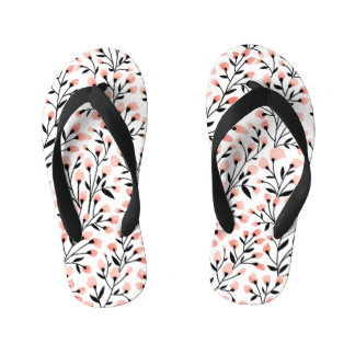 Doodle-Blume: Korallenblume Nahtlos. Kinderbadesandalen