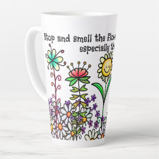 Doodle Blume Latte Tasse