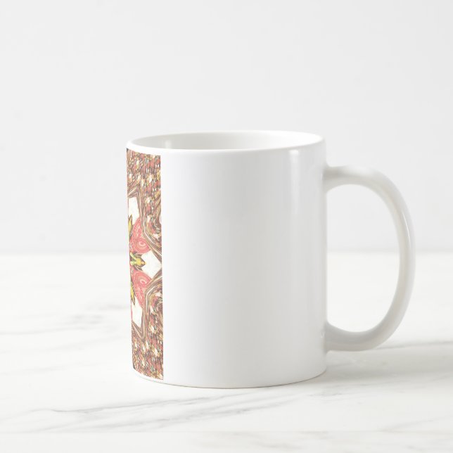 Doodle-Blumenkunst-Druck Kaffeetasse (Rechts)