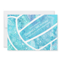 Doodle Blumenmuster Türkis-Volleyball