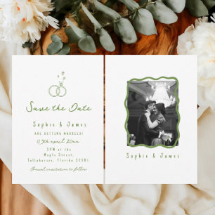Doodle Boho Foto Hochzeit elegant einfach Einladung