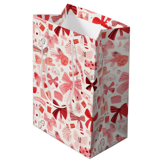Doodle Bows Mittlere Geschenktüte (Rückseite Schrägansicht)