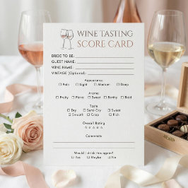 Doodle Bridal Shower Wine Tasting Score Card Einladung