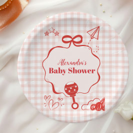 Doodle Brunch Bow Bow Baby Dusche Pappteller