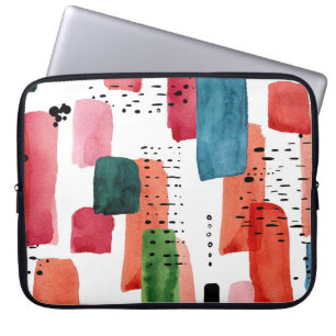Doodle Brush: Orange Blue Laptopschutzhülle