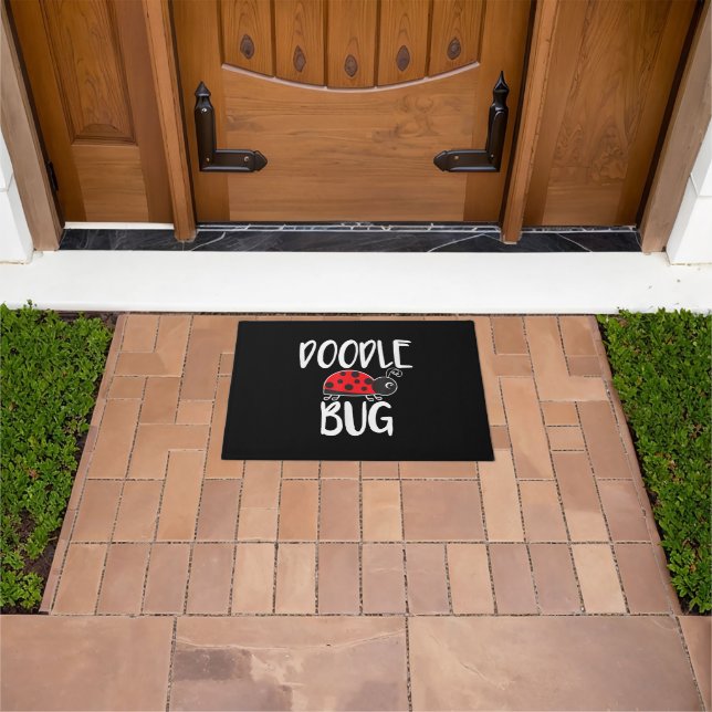 Doodle Bug Ladybug Funny Doodle Fußmatte (Außenbereich)