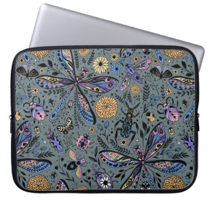 Doodle-Bugs auf Schiefergrau Laptopschutzhülle