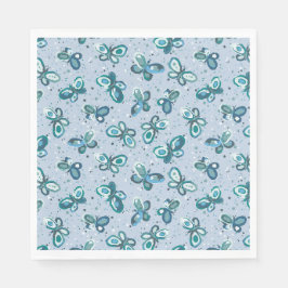 Doodle Bugs Schmetterlinge - blau - Kinderparty. Serviette