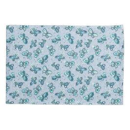 Doodle Bugs Schmetterlinge - blau - nahtloses Must Kissenbezug