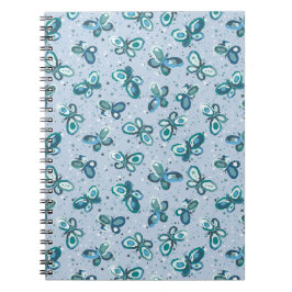 Doodle Bugs Schmetterlinge - blau - nahtloses Must Notizblock