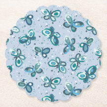 Doodle Bugs Schmetterlinge - blau - nahtloses Must