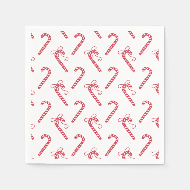 Doodle Candy Cane Pattern Tasse Serviette (Vorderseite)