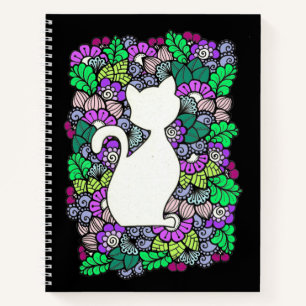 Doodle Cat 8.5" x 11" Spiral Notebook Notizbuch