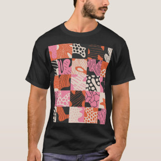 Doodle Cells: Geometrisches Musterdesign. T-Shirt