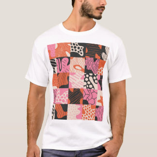 Doodle Cells: Geometrisches Musterdesign. T-Shirt