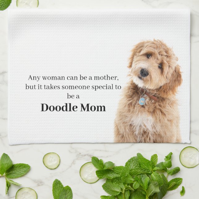 Doodle Chien Maman Cuisine Serviette (Plié)