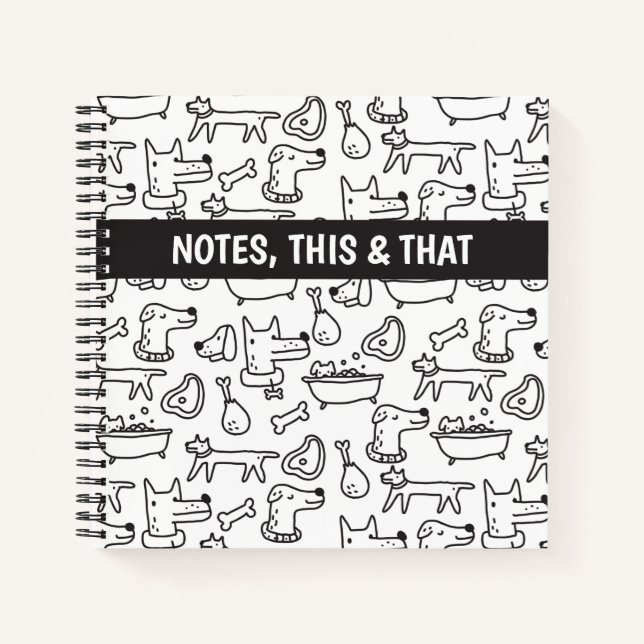 Doodle Chiens Carnet spiral (Devant)