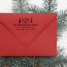 Doodle Christmas Trees Custom Rücksendeadresse