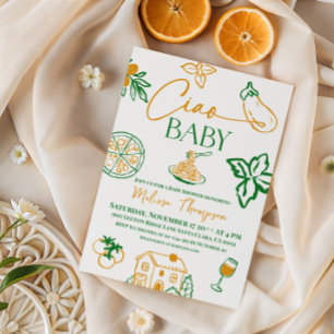 Doodle Ciao Baby Pasta & Pizza Italienische Babypa Einladung