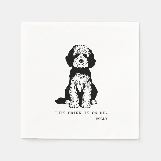 Doodle Cocktail Napkin Serviette (Vorderseite)