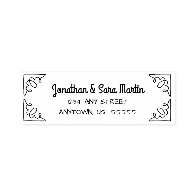 Doodle Corners-Rücksendeadresse Permastempel (Design)