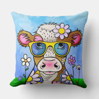 Doodle Cow Portrait Kissen