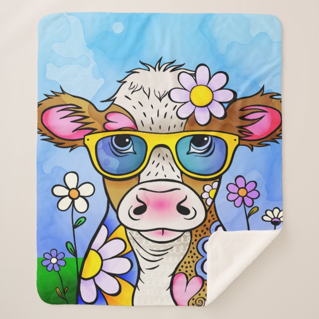 Doodle Cow Portrait Sherpadecke (Vorderseite)