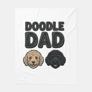 Doodle Dad Vintage Dog Dad T-Shirt Design_1 Fleecedecke