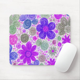 Doodle Daisy Pattern Mousepad