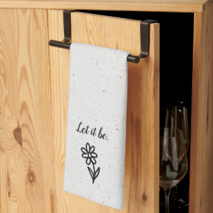 Doodle Daisy und Zitat zu Terrazzo Geschirrtuch