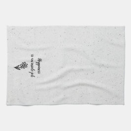 Doodle Daisy und Zitat zu Terrazzo Geschirrtuch